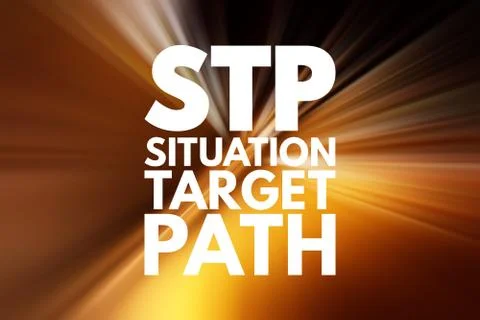 STP - Situation Target Path acronym, business concept background Illustrazione stock