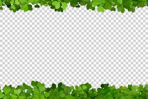 St.Patrick 's Day. Banner border with green clover leaves Illustrazione stock