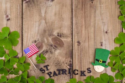 St.Patrick 's Day. Decor and celebration elements on wooden background. Free Stock Photos