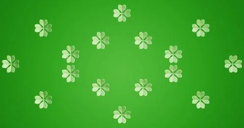 St.Patrick 's Day. Four leaf clover on a green background. 스톡 일러스트
