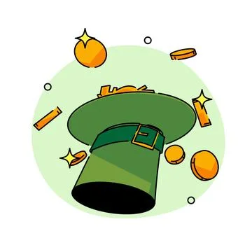 St.Patrick 's Day. Leprechaun with a pot of gold coins. Traditional nationa.. Stock Illustration
