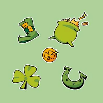 St.Patrick 's Day. Leprechaun with a pot of gold coins. Traditional nationa.. Stock Illustration