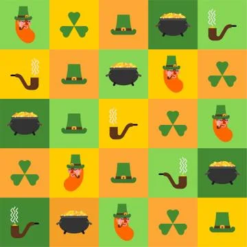 St.Patrick 's Day pattern seamless. Irish background. Holiday in Ireland Stock Illustration