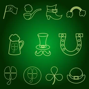 St.Patrick s Day. Set of icons. Stock Illustration