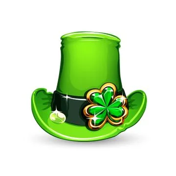 St.patrick's day's emerald clover on hat Illustrazione stock