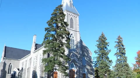 St.Peter-in-chains Irish cathedral (panning-up) Stock Footage 55855813