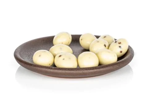 Stracciatella almond nut isolated on white Stock Photos