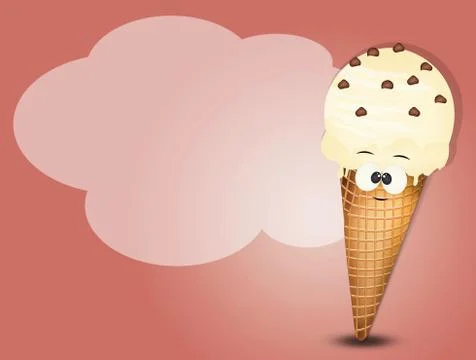Stracciatella ice cream Stock Illustration