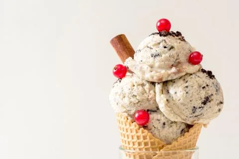 Stracciatella ice cream Stock Photos