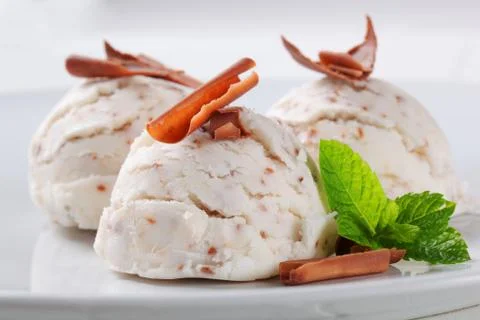 Stracciatella ice cream Stock Photos