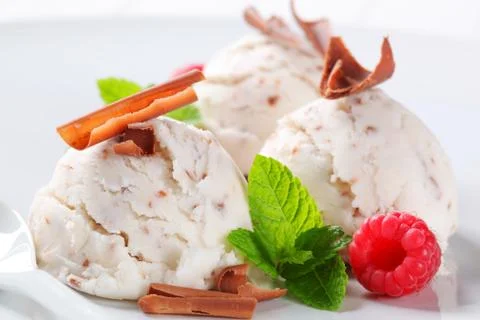 Stracciatella ice cream Stock Photos