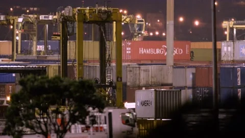 Straddle Cranes Stock Footage 170037101