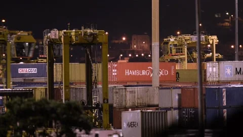 Straddle Cranes Stock Footage 170037123