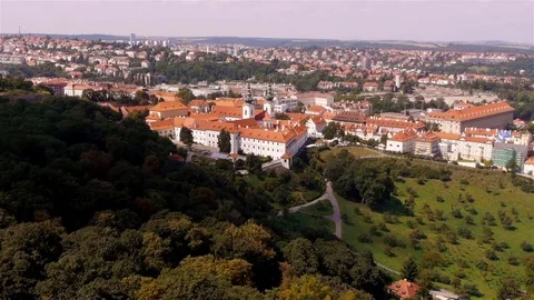 Strahov Monastery in Prague seen from Petrin Hill Stock Footage 82709143