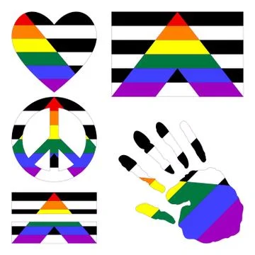 Straight Allies pride design elements. Stock Illustration
