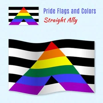 Straight Allies pride flag with correct color scheme Stock Illustration