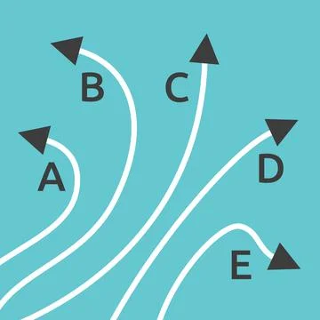 Straight and complicated paths Stock Illustration