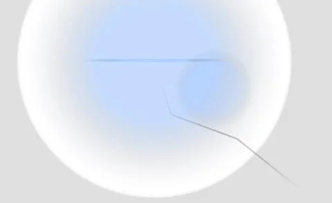 Straight and irregular lines with soft coloured circle inside big round white Stock Illustration