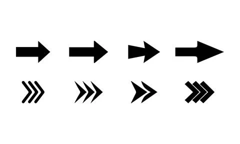 Straight Arrows and Chevron Pointers Pack Stock Illustration