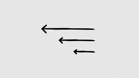Straight arrows pointing left hand-drawn sketch animation Stock Footage 329609466