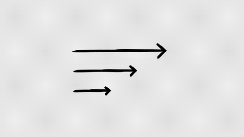 Straight arrows pointing right hand-drawn sketch animation Stock Footage 329609534