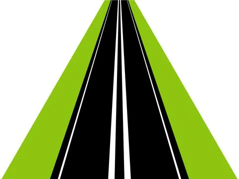Straight asphalt road. Illustrazione stock
