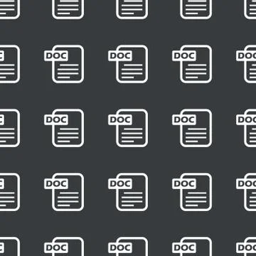 Straight black DOC file pattern Stock Illustration
