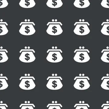 Straight black dollar purse pattern Illustrazione stock