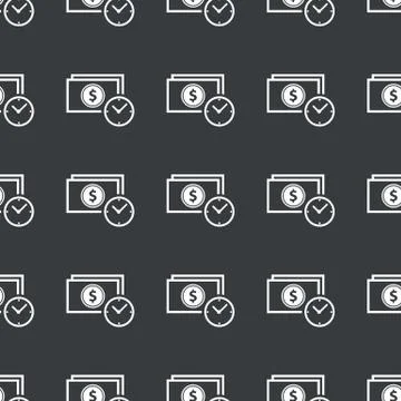 Straight black dollar time pattern 库存插图