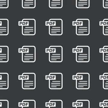 Straight black PDF file pattern Stock Illustration