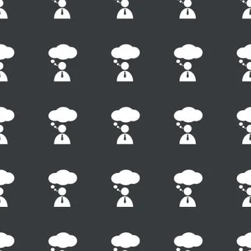 Straight black thinking person pattern Illustrazione stock
