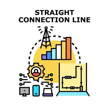 Straight connection line between digital devices concept Stock Illustration