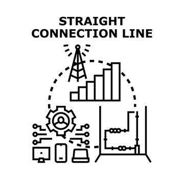 Straight connection line between digital devices concept Stock Illustration