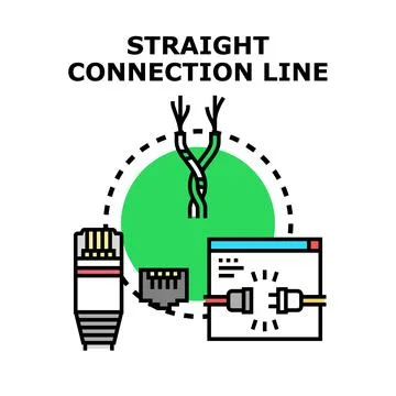 Straight connection line for network cable connectivity Stockillustratie