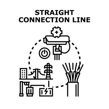 Straight connection line representing secure data network 库存插图
