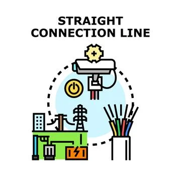 Straight connection line representing secure data network イラスト素材