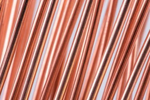 Straight copper wire Stock Photos