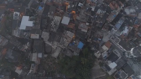 Straight down aerial of favela rooftops in central Rio de Janeiro, Brazil Stock Footage 121682535