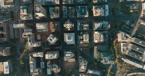 Straight down aerial view of Cape Town City Centre, Cape Town, South Africa Stock Footage 239474250