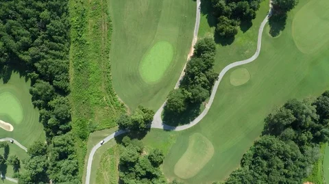 Straight Down Camera-Fairway-B Roll Stock Footage 97835581