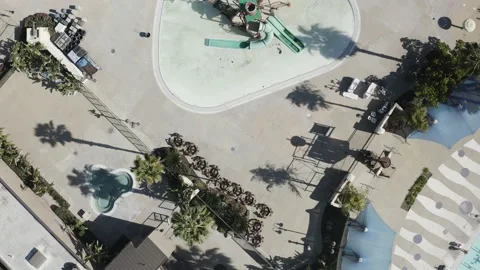 Straight Down Overhead View Of Water Park Stock-Footage 209401183