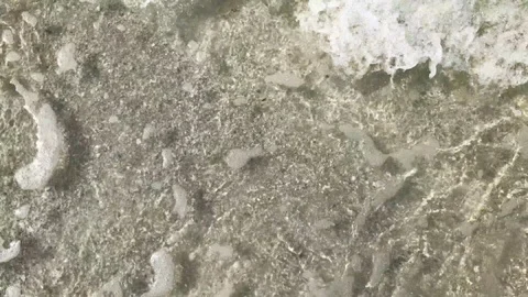 Straight down shot of clear surf Stock Footage 94859867