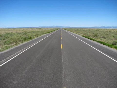Straight empty road Stock Photos