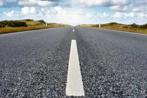 Straight empty road Stock Photos