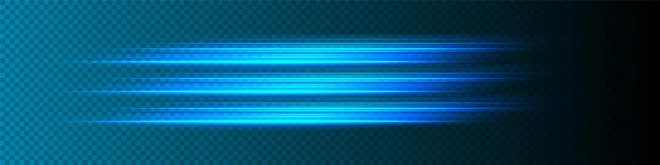 Straight fast light. Vector blue glowing lines air flow effect. Acceleration 스톡 일러스트