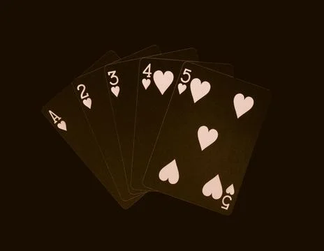 Straight Flush on a black background. Foto stock