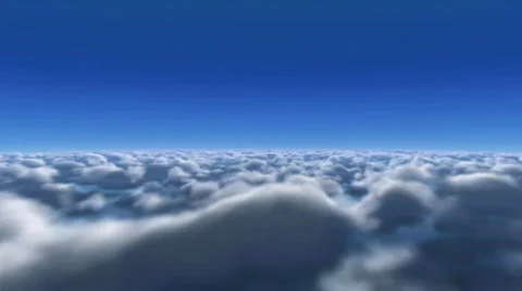 Straight flying over 3D clouds - HD Loop Stock Footage 652254