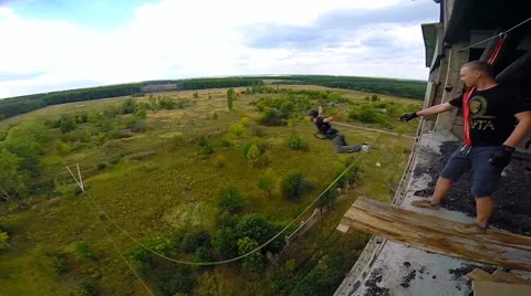 Straight forward jump Stock Footage 43806386