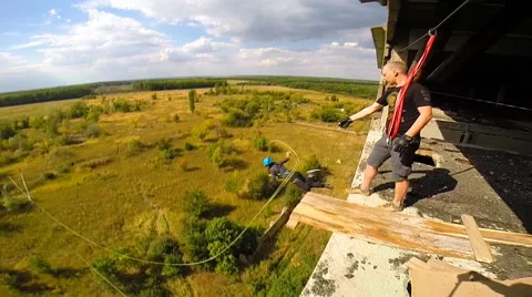 Straight forward jump without a run Stock Footage 43806703