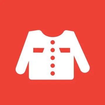 Straight jacket icon,flat vector sign isolated on red background. Simple vect Stock Illustration